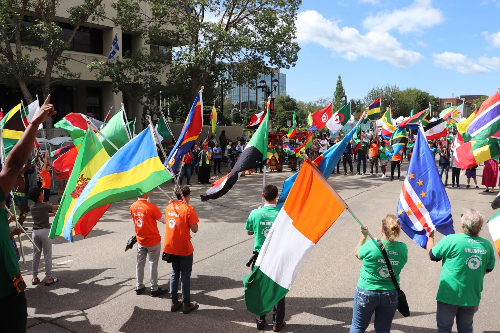 Flags of many nations, Cultural celebration, Red Deer