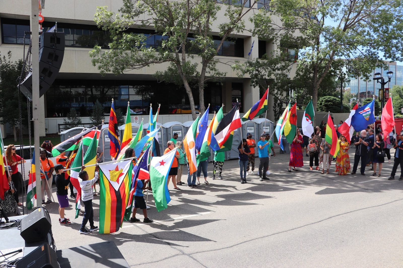 Parade of flags, Cultural celebration, Red Deer